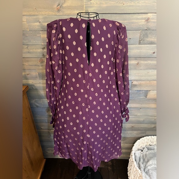 NEW Calvin Klein Womens Metallic Mini Dress with Tie Sleeves S… - Picture 3 of 11